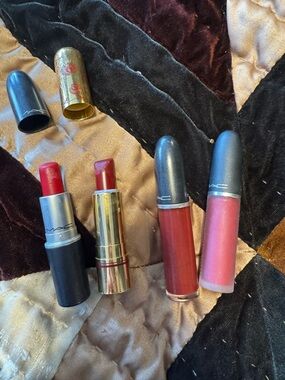 Mac Ruby Woo, Mac Ruby Boo Powder Kiss, Carnivorous and Besame Cherry Red